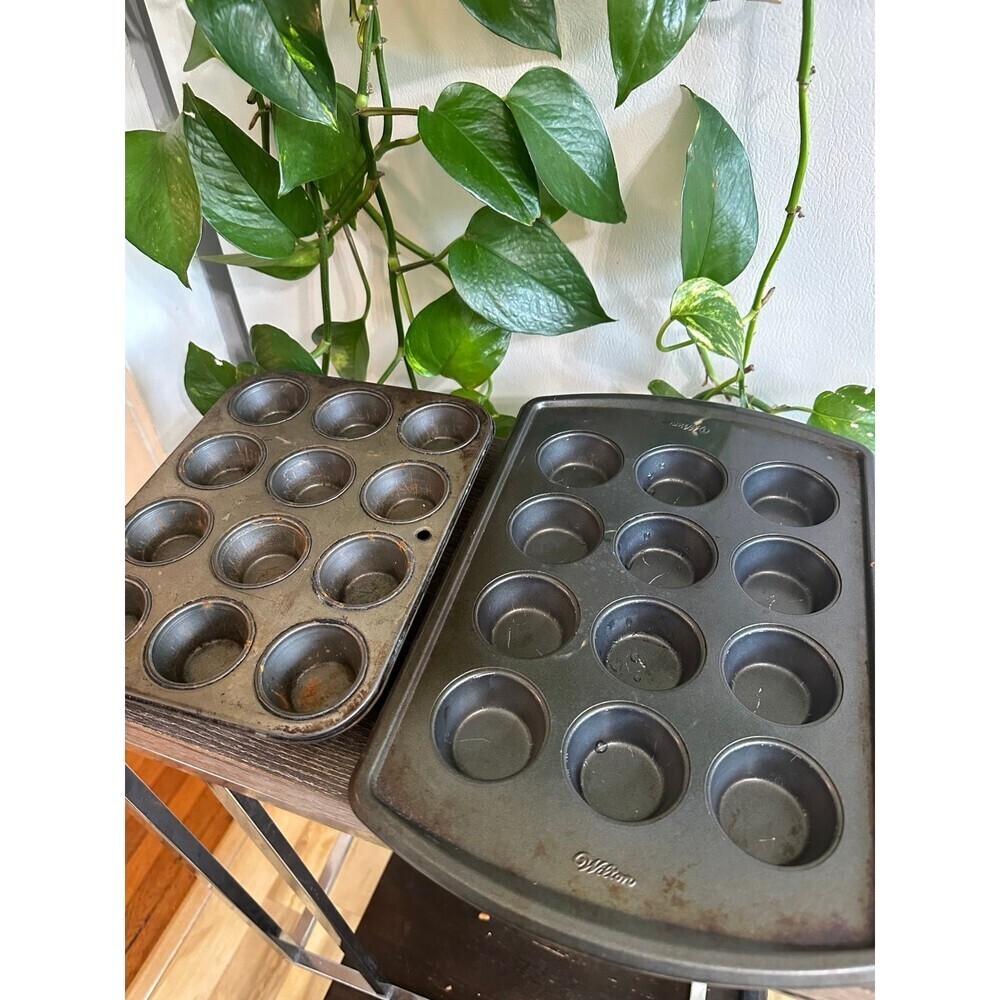 Two piece vintage cupcake tins